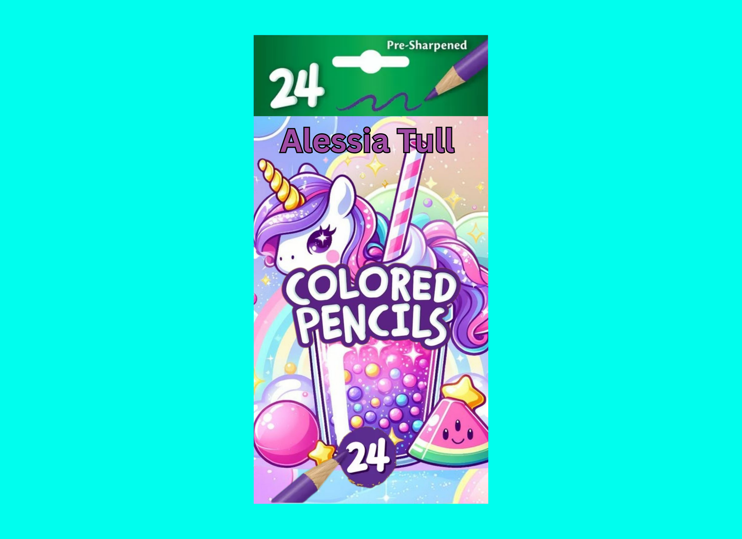 CUSTOMIZED COLORED PENCIL STICKER 24 IN BOX
