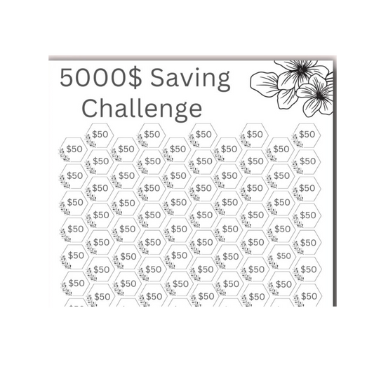 $5000 in 100 days Saving Challenge includes Cash Envelopes and Highlighter