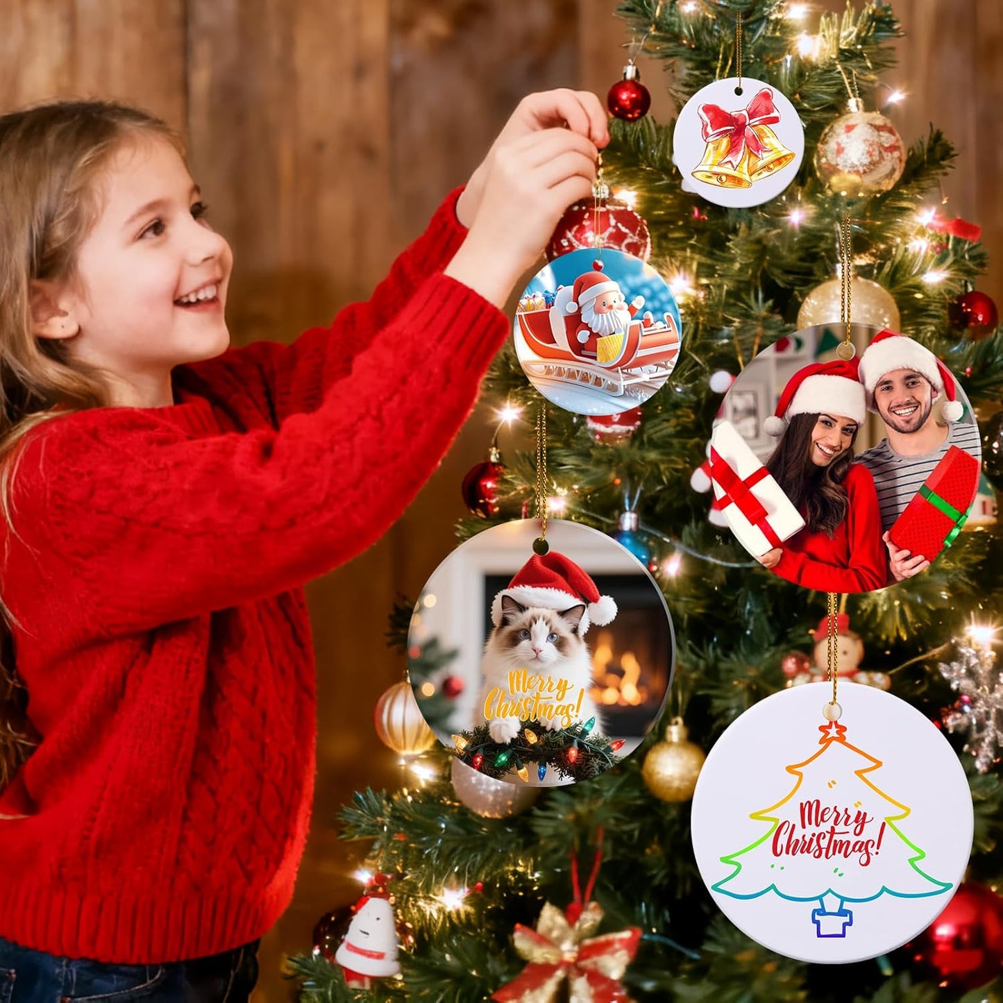 CERAMIC ORNAMENT CUSTOMIZED PRINTED CHRISTMAS TREE CRAFT